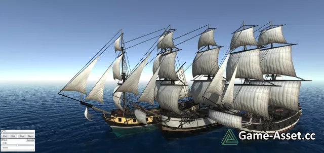 Low/Mid Poly Brig Ship Pack