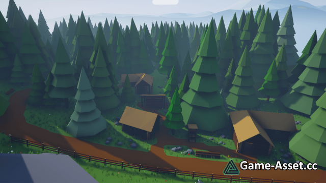 Stylized Low Poly Buildings